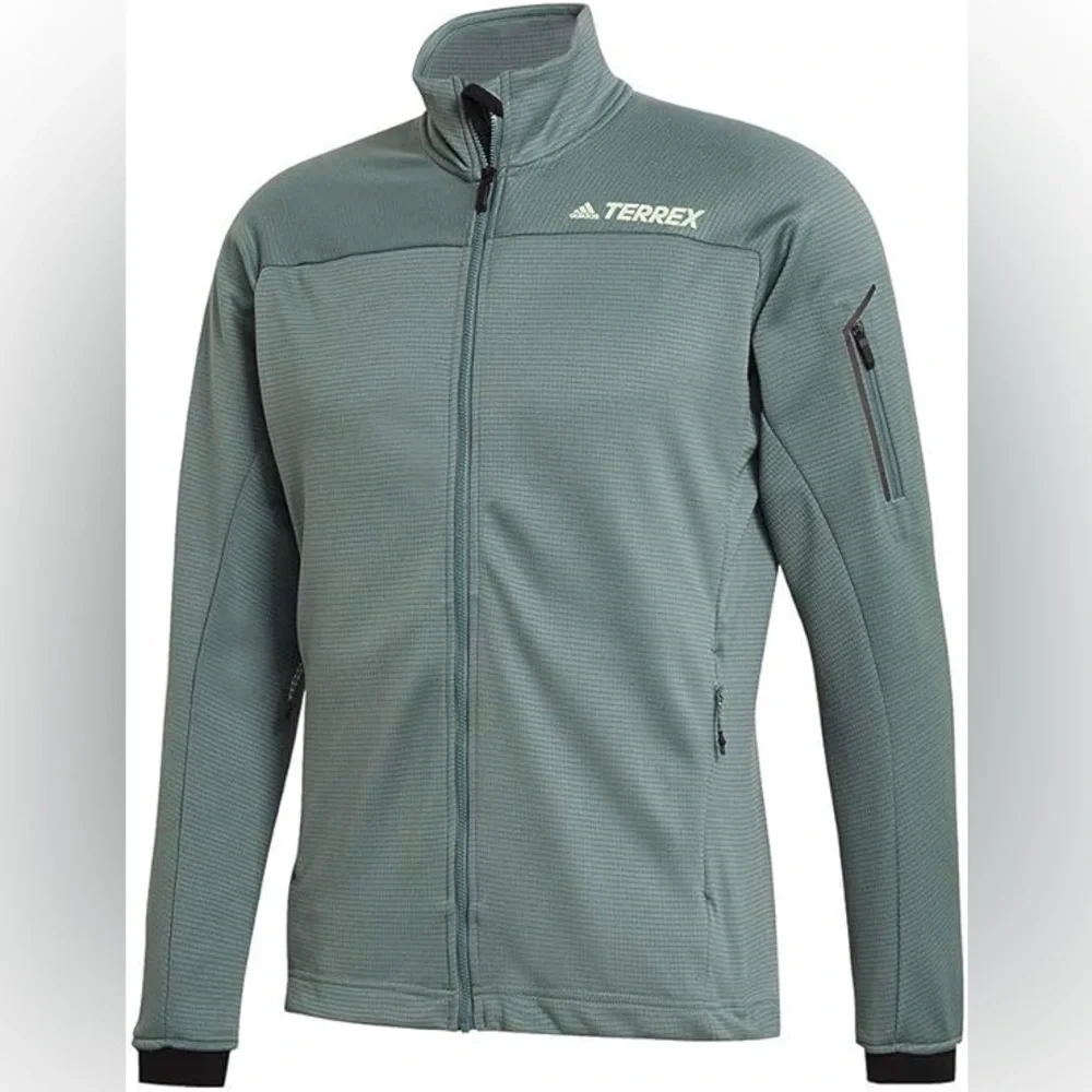 New adidas Terrex Green Men's unisex zip up insulated lightweight Jacket Sz sm